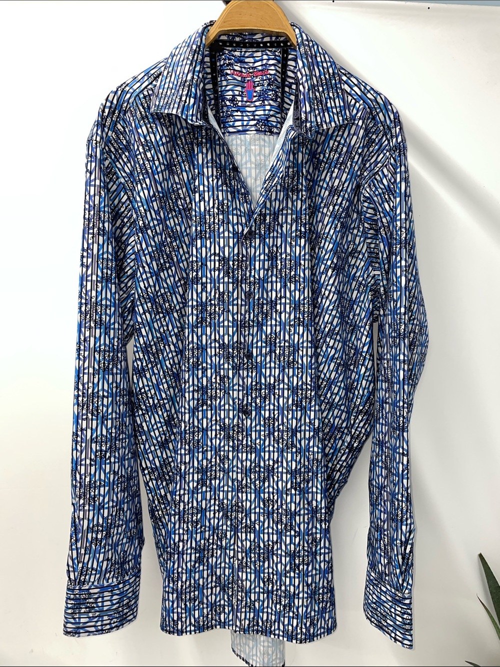 VISCONTI BLACK MENS DRESS SHIRT FTL-07-215